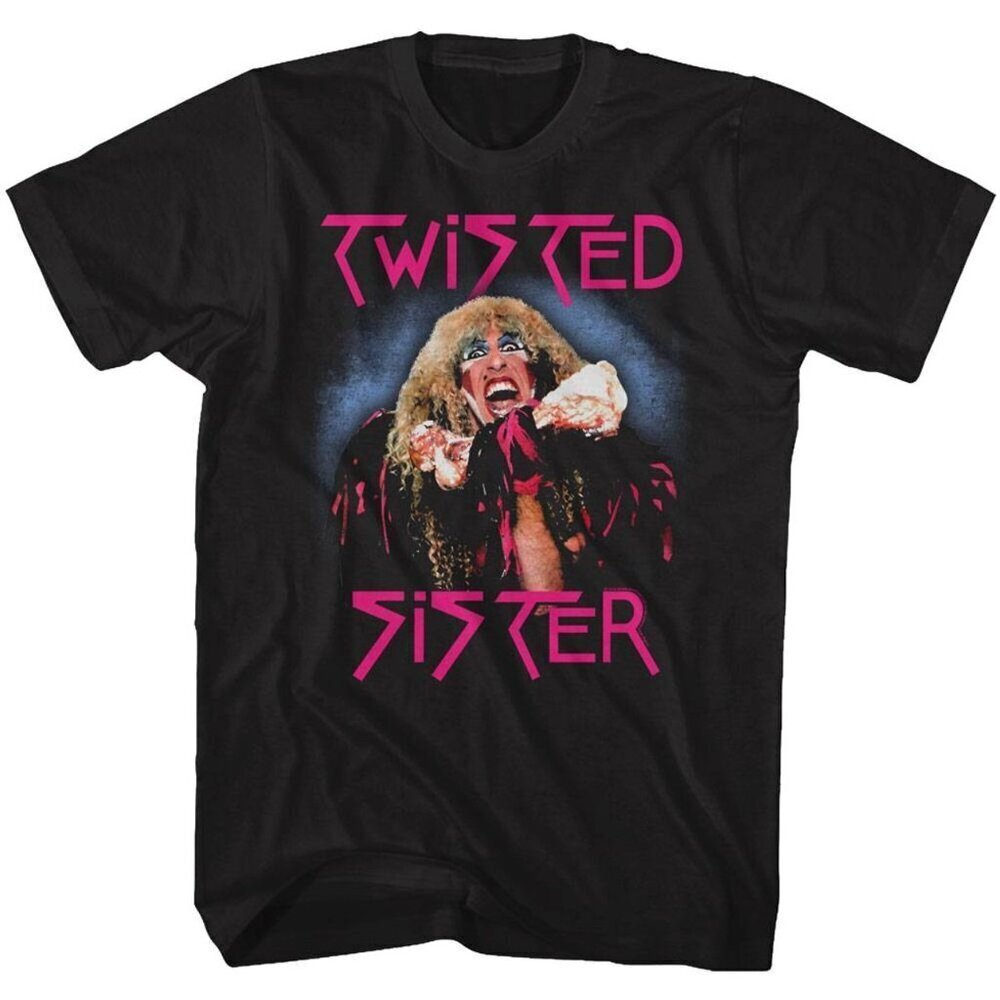 Twisted Sister Twisted Dee Black Graphic T-Shirt Heavy Metal Band Music Fan .